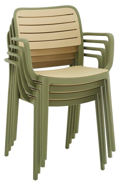 KONDELA Scaun stivuibil, verde/bej, KARDOS TYP 2