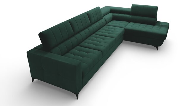Colțar extensibil Nardo Maxi dreapta - verde catifea Bluvel 78