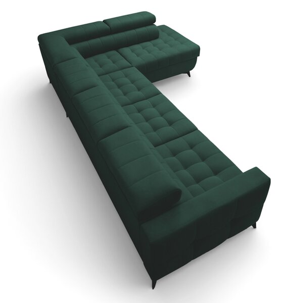 Colțar extensibil Nardo Maxi dreapta - verde catifea Bluvel 78