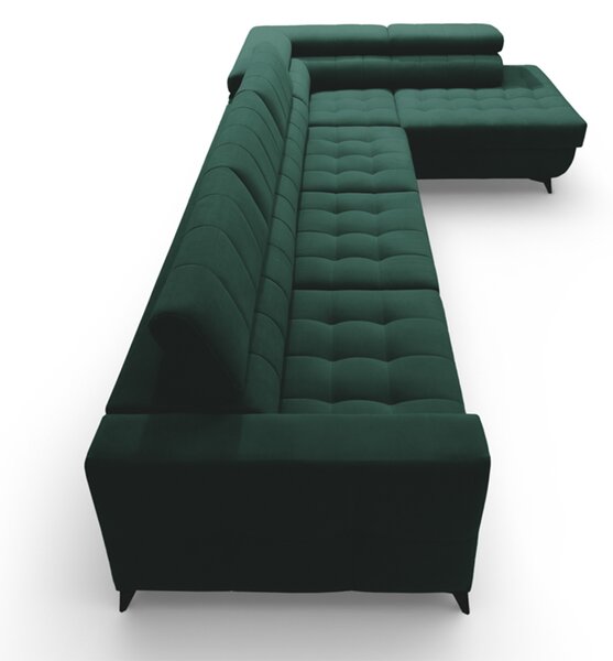 Colțar extensibil Nardo Maxi dreapta - verde catifea Bluvel 78
