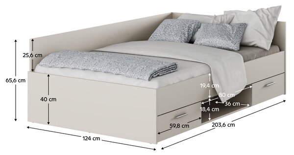 KONDELA Pat, 120x200, cashmere, BOAT