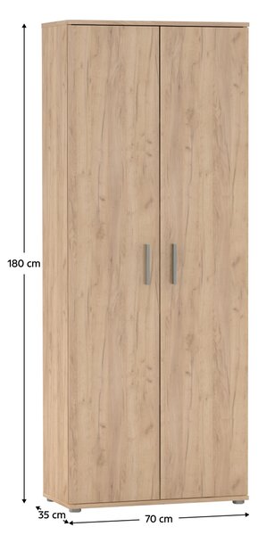 KONDELA Dulap, poliţe, cu două uşi, stejar craft auriu, SERVO TIP 1