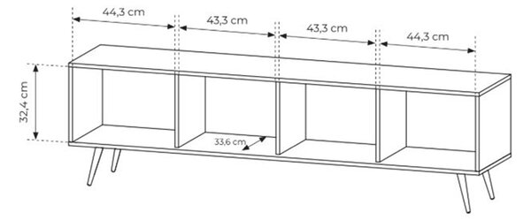 Comodă TV Flaro 184 cm cu iluminare - stejar dunin