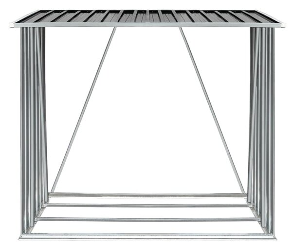 KONDELA Magazie pentru lemn, antracit/alb, 163x82x160 cm, DARYL TIP 1
