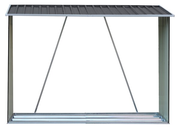 KONDELA Magazie pentru lemn, antracit/alb, 217x82x154 cm, DARYL TIP 2