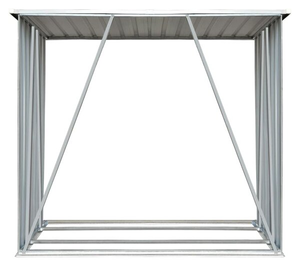 KONDELA Magazie pentru lemn, antracit/alb, 163x82x160 cm, DARYL TIP 1