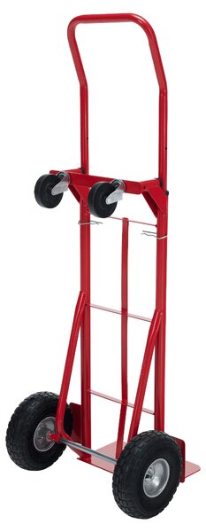 KONDELA Cărucior pentru depozit 2în1, Portanţă de 150 kg, roşu/negru, LAMY NEW