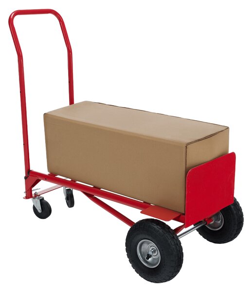 KONDELA Cărucior pentru depozit 2în1, Portanţă de 150 kg, roşu/negru, LAMY NEW