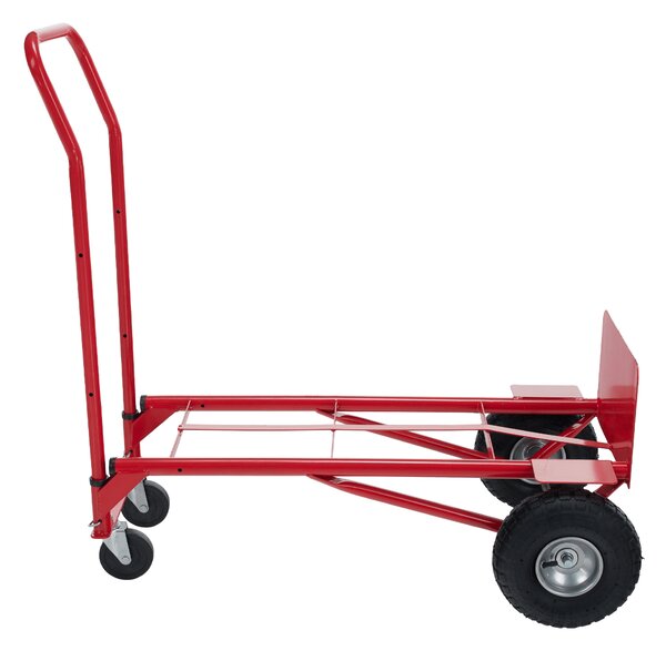 KONDELA Cărucior pentru depozit 2în1, Portanţă de 150 kg, roşu/negru, LAMY NEW