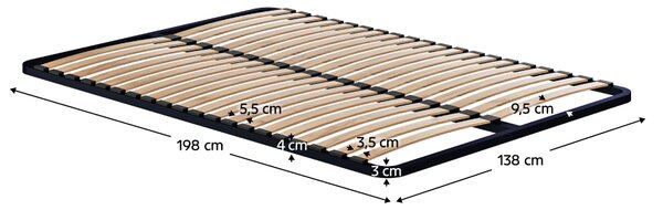 KONDELA Somieră cu cadru fix, 140x200, SOMIERĂ METALIC 2 NEW