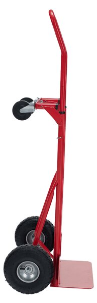 KONDELA Cărucior pentru depozit 2în1, Portanţă de 150 kg, roşu/negru, LAMY NEW