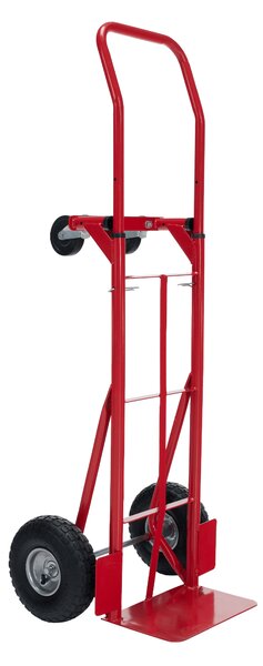 KONDELA Cărucior pentru depozit 2în1, Portanţă de 150 kg, roşu/negru, LAMY NEW