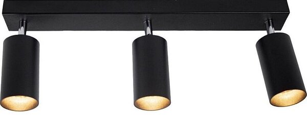 Plafoniera 3 LED-uri, soclu GU10, putere 35W, negru mat