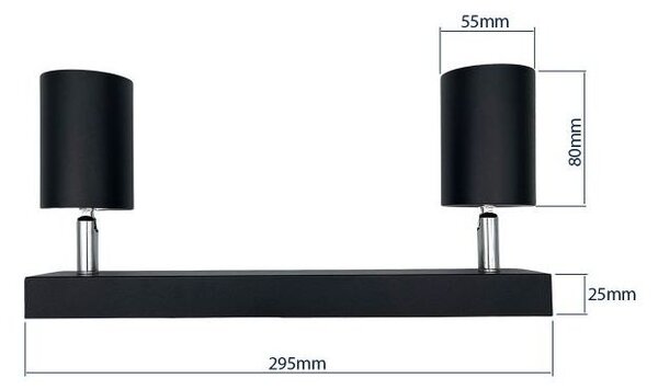 Plafoniera dubla pentru interior, LED GU10, putere 35W, unghi inclinare reglabil