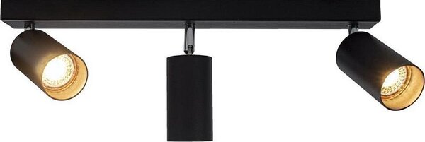 Plafoniera 3 LED-uri, soclu GU10, putere 35W, negru mat