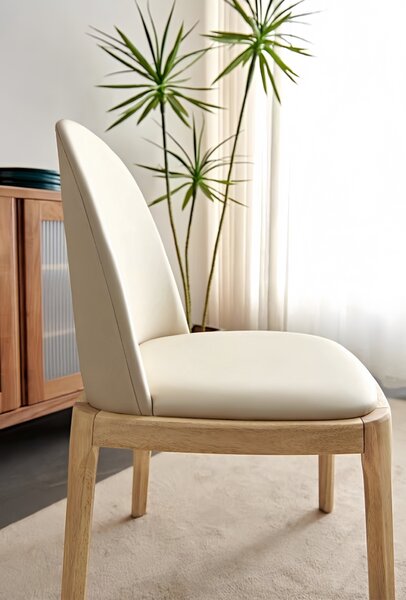 KONDELA Scaun de sufragerie, natural/bej, piele ecologică, ZENTRA
