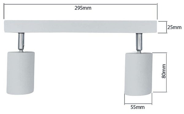 Plafoniera dubla de tavan, LED GU10, design modern, aluminiu, IP20