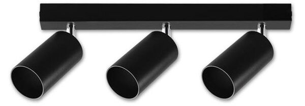 Plafoniera 3 LED-uri, soclu GU10, putere 35W, negru mat