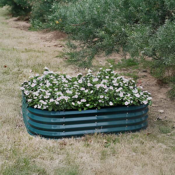 KONDELA Strat înălţat de grădină, verde, oţel, SADAN TYP 7