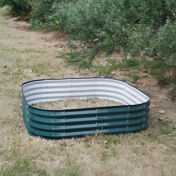 KONDELA Strat înălţat de grădină, verde, oţel, SADAN TYP 7