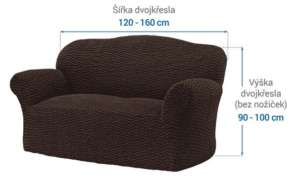 Huse bielastice CRISTINA tutun fotoliu dublu (l. 120 - 160 cm)