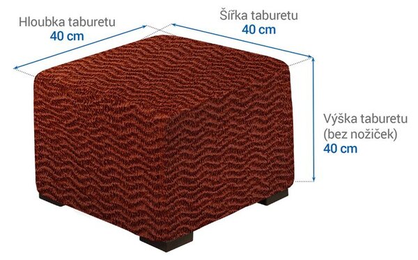 Huse bielastice CRISTINA cupru taburet (40 x 40 x 40 cm)