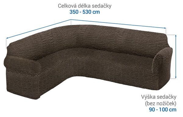Huse bielastice CRISTINA alună colţar (l. 350 - 530 cm)