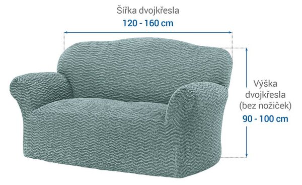 Huse bielastice CRISTINA mentă fotoliu dublu (l. 120 - 160 cm)