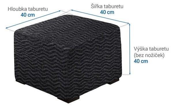 Huse bielastice CRISTINA antracit taburet (40 x 40 x 40 cm)