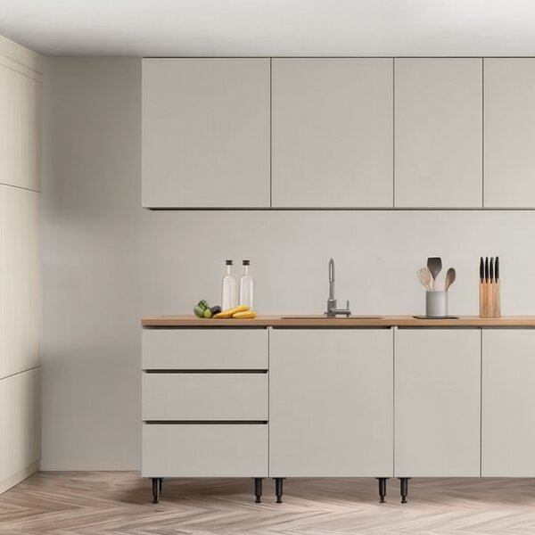 KONDELA Mobilier de bucătărie, 2 m, caşmir, ASTI