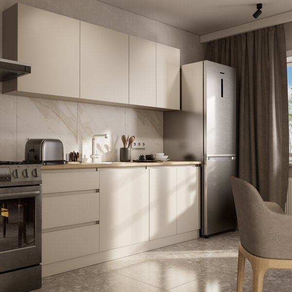 KONDELA Mobilier de bucătărie, 2 m, caşmir, ASTI