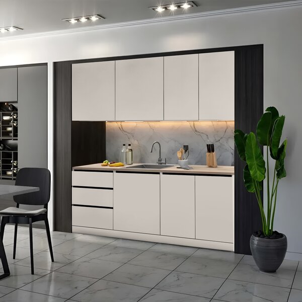 KONDELA Mobilier de bucătărie, 2 m, caşmir, ASTI