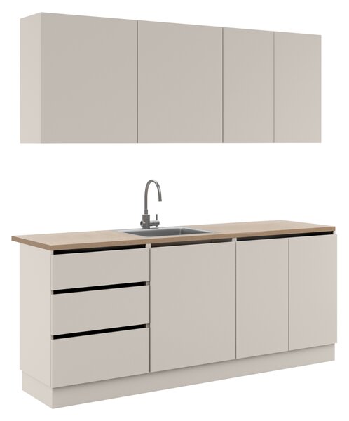 KONDELA Mobilier de bucătărie, 2 m, caşmir, ASTI