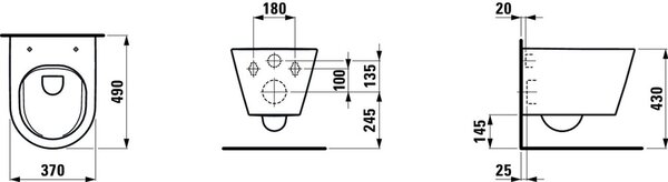 Laufen Kartell vas wc agăţat fără margine alb lucios H8203330000001