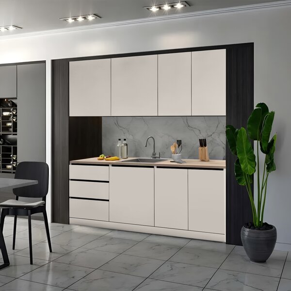 KONDELA Mobilier de bucătărie, 2 m, caşmir, ASTI