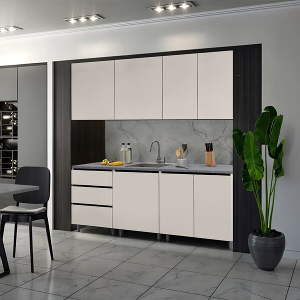 KONDELA Mobilier de bucătărie, 2 m, caşmir, ASTI
