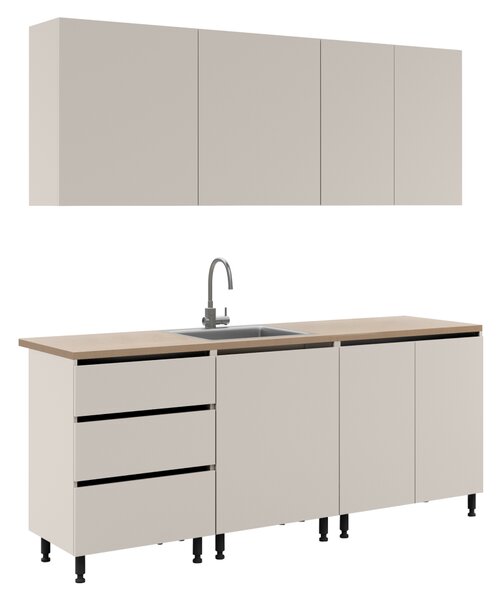 KONDELA Mobilier de bucătărie, 2 m, caşmir, ASTI