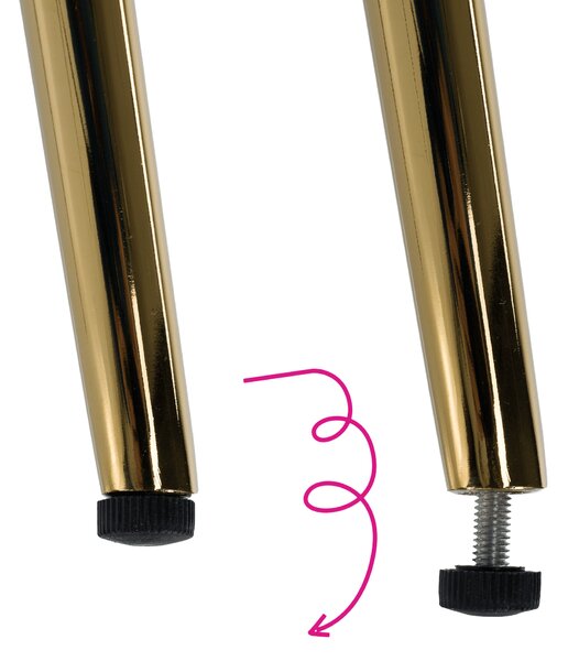 KONDELA Canapea cu 3 locuri de design, ţesătură Velvet galbenă/gold crom auriu, EZIO TYP 3