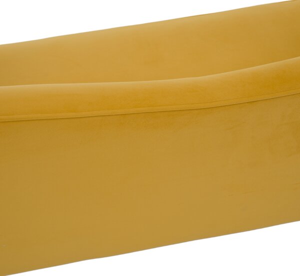 KONDELA Canapea cu 3 locuri de design, ţesătură Velvet galbenă/gold crom auriu, EZIO TYP 3