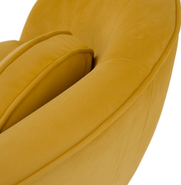 KONDELA Canapea cu 3 locuri de design, ţesătură Velvet galbenă/gold crom auriu, EZIO TYP 3