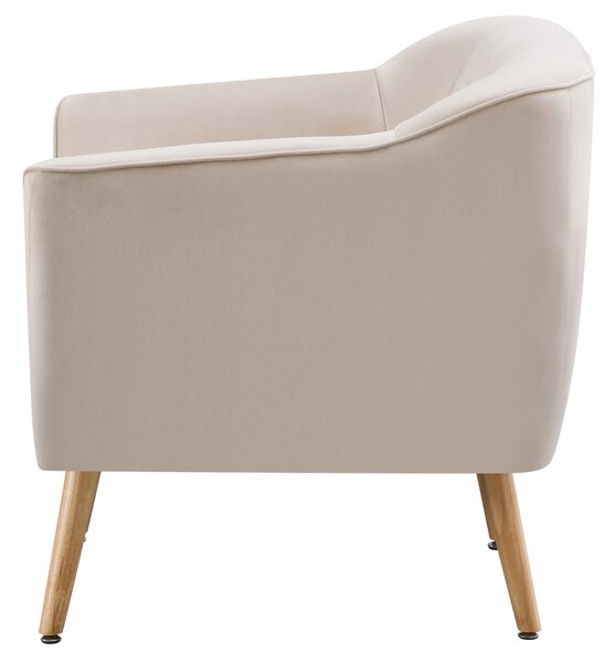 KONDELA Fotoliu de design, ţesătură Velvet bej/natur, VIODA