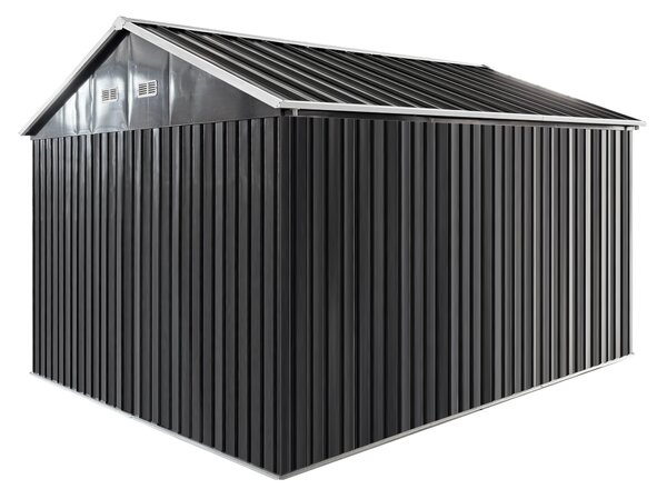 KONDELA Căsuţă de grădină din tablă pentru unelte, antracit, 3,6x3,1x2,5 m, GABKO