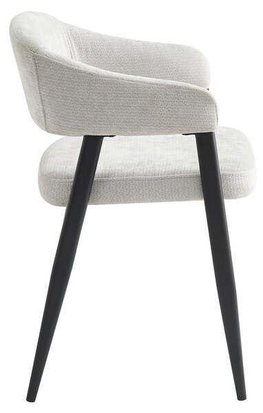 KONDELA Fotoliu de sufragerie design, gri deschis/negru, NIZAR TYP 2