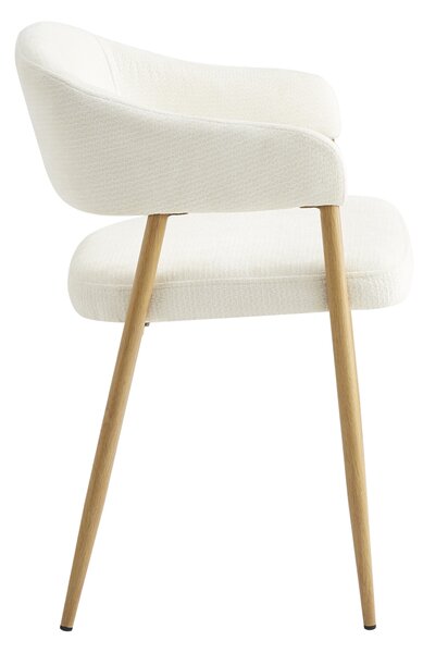 KONDELA Fotoliu de sufragerie de design, crem/fag, NIZAR TYP 1