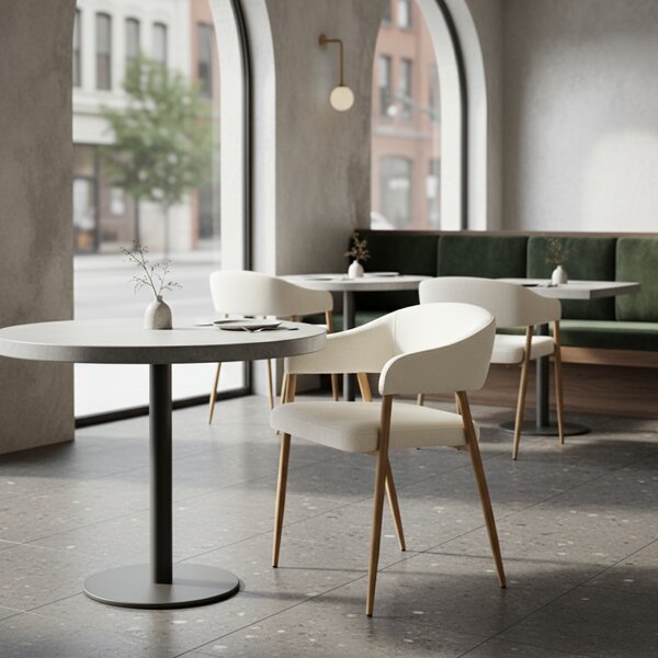 KONDELA Fotoliu de sufragerie de design, crem/fag, NIZAR TYP 1