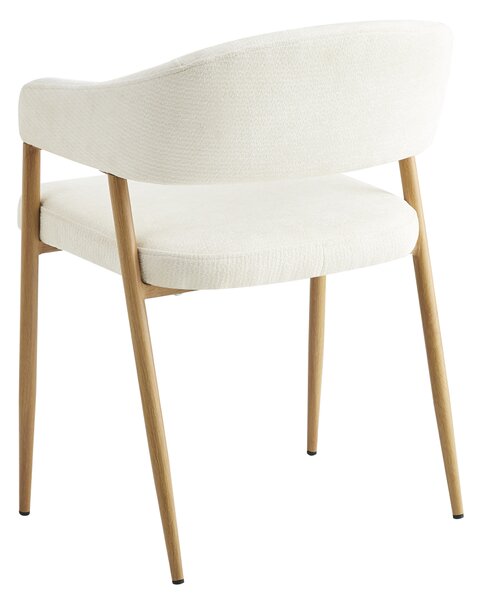 KONDELA Fotoliu de sufragerie de design, crem/fag, NIZAR TYP 1