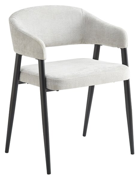 KONDELA Fotoliu de sufragerie design, gri deschis/negru, NIZAR TYP 2