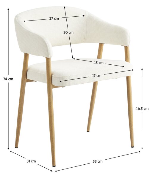 KONDELA Fotoliu de sufragerie de design, crem/fag, NIZAR TYP 1