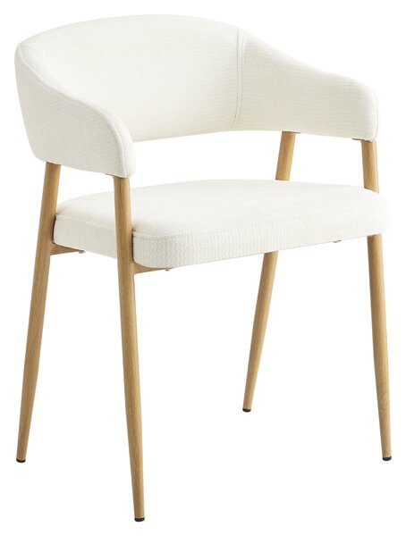 KONDELA Fotoliu de sufragerie de design, crem/fag, NIZAR TYP 1