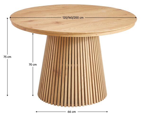 KONDELA Masă de sufragerie, extensibilă, stejar, 120-200x75 cm, ZEKEN TYP 1